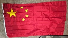 China National Flag Red w/ Yellow Stars 5x8 ft Nylon (In Box) picture