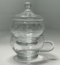 Princess House Heritage Crystal Creamer & Sugar Bowl with Lid Stackable picture