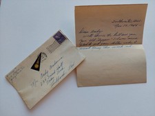 VTG 1946 Southwestern University College Handwritten Letter W Postage Envelope picture