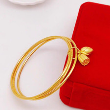 plating 48k necklace pendant Trinket Lotus bangle girl birthday gift Gift 1pc picture