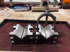 MACHINIST BkCs TOOL LATHE MILL Machinist 2 Starrett 568 V Blocks and One Clamp picture