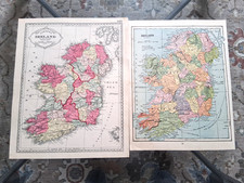 (2) two antique maps Ireland 1890 's picture
