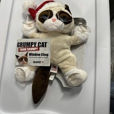 Ganz Grumpy Cat Window Cling w Santa Christmas Hat HXGC038 Rare New picture