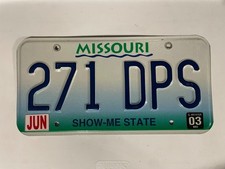MISSOURI LICENSE PLATE JUNE 2003 271 DPS picture