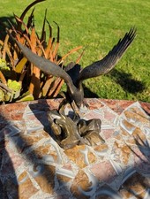 Vintage Solid Bronze Eagle Wings Of Glory By Ronald Van Ruyckevelt 1990 picture