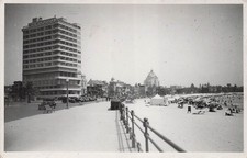 RPPC Montevideo Uruguay Rambla Hotel Pocitos Beach Photo Vtg Postcard 14A picture