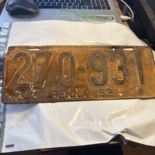 Original 1921 Pennsylvania Old Car Truck License Plate Vintage Classic Part Rare picture