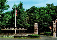 Fort Ticonderoga New York Plastichrome Natual Color USA Flag picture