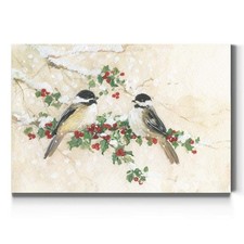 Renditions Gallery Canvas Wall Art Winter Chickadees - 24x36 LT20 picture
