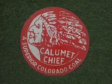 Calumet Chief Porcelain Advertising Sign 20'' Inches picture