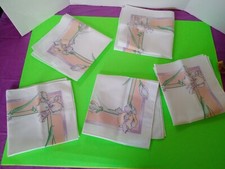 Napkins Vintage NEW Sunweave Linen Corp Floral Cotton Blend Set 5 Brazil picture