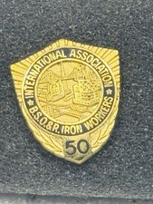 50 Year Service  Intl Assn Bridge Structural Ornamental Iron Workers Lapel Pin picture
