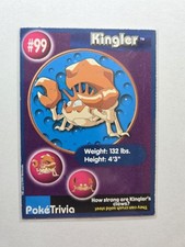 Pokémon Kingler 1999 PokéTrivia The First Movie #99 Card AA59 picture