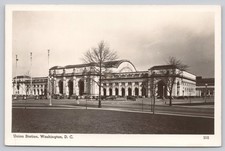 Vintage Real Photo Postcard Union Station Washington D.C. Historic RPPC picture