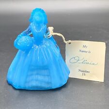 Vintage Boyd's Crystal Art Glass Colonial Doll #15 Olivia Milky Blue Glass picture
