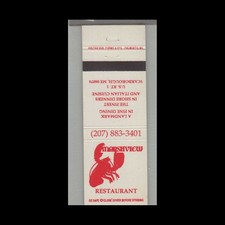 Matchbook Cover - Lobster - Marshview Restaurant Scarborough, ME picture