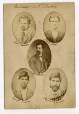1875 Cabinet Card Photo Mugshots of Criminal Murderers Executed Puebla, Mexico picture