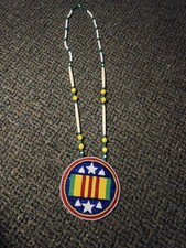 Authentic Native American Beaded Vietnam Veteran Medallion Necklace -Signed picture