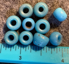 10 Rare Sky Blue Chief's Beads Padre Trade Beads Hudsons Bay Company Fur Trade picture