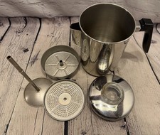 Vintage Ekco Flint 8 Cup Coffee Pot Percolator Camping Cabin Stainless USA picture