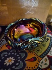 Vintage LE Smith Carnival Glass Bowl in The A merhyst Purple Iridescence... picture