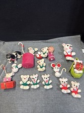 Vgt Lot Of 15 flocked Ornaments ~ Mice, animals  and More picture