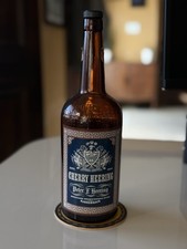 Vintage 1950s/60s Cherry Heering Empty Bottle W/ Cap - Schenley Import 49 Proof picture