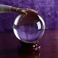 LONGWIN 250MM Clear Crystal Ball 10Inch Glass Sphere Photo Prop Free Stand picture