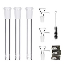 3PC 4.7 ''Glass Hookah Adapter Down Stem +3PC 14mm Bowl picture