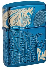 Zippo Armor Skull Design High Polish Blue Windproof Pocket Lighter, 49705 picture