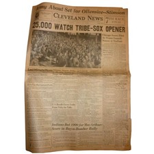 1942 Cleveland News Newspaper MLB Opening Day Indians White Sox WWII Higbee picture