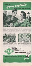 ILG Vintage 1945 Print Ad Pep Up Appetites Rapid Air Change Ventilation picture
