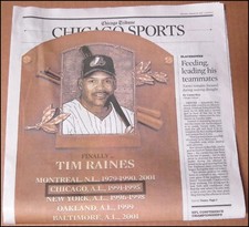 1/19/2017 Chicago Tribune Newspaper Tim Raines Elected to Baseball Hall of Fame picture