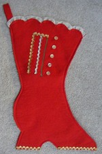 Vintage Red Felt Christmas Stocking picture