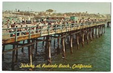 Redondo Beach California c1950's Municipal Pier, fishing, Pacific Ocean picture