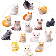 16 Pcs Mini Resin Cat Figurines - Realistic Kittens Collection for Home Decor, F picture