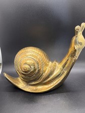 Amazing Large Brass Snail 8.5 Tall Weighs 4 Lbs Great Condition picture