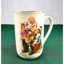 Vintage Norman Rockwell Museum Mug The Toymaker Coffee Tea Cup Collectible 1982 picture