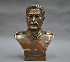 Russian Leader Joseph Stalin Bust Bronze Statue picture