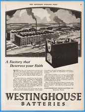 1920 Westinghouse Union Battery Swissvale PA Factory Edmund Davenport Art Ad picture