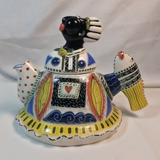 Tiffany Wallace Hand Painted Art Teapot South Africa 2002 Limited Edition 11/40 picture