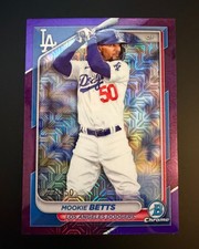 2024 Bowman Chrome Mookie Betts Dodgers Purple Chrome Mojo Refractor 122/250 picture
