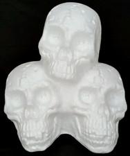 Vintage 1990s Pan Asian Stacked Skulls Light Up & Sound Halloween Blow Mold picture