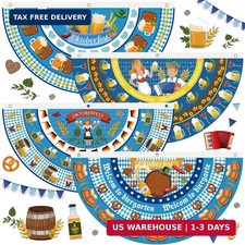 4 Pcs Oktoberfest Bunting Fan Flag for German Bavarian Decoration 4 x 2 ft picture