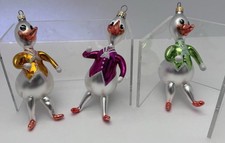 RARE VINTAGE SET Of 3 CHRISTOPHER RADKO CAN WE QUACK FOLLOW THE LEADER ORNAMENTS picture