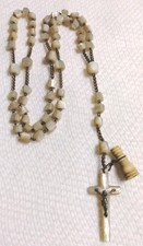 Antique Hand Carved Mother Of Pearl French Rosary Nun Convent Find picture