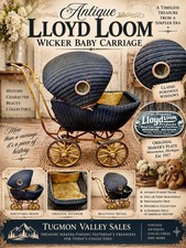 Antique 1917 Patent Lloyd Loom Wicker Baby Carriage Pram Buggy Menominee MI picture