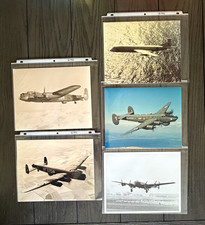Vintage Lot of 5 British Military Aircraft Photo Prints w/ Info Backs picture