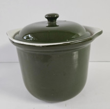 HALL Pottery - #475 VENTED-LID SOUP CROCK/BOWL Olive Green 7