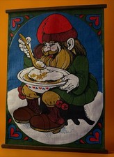 Vtg 1981 Berglund Scandinavian Linen Textile Art Signed Wall Art 16”X 23” picture